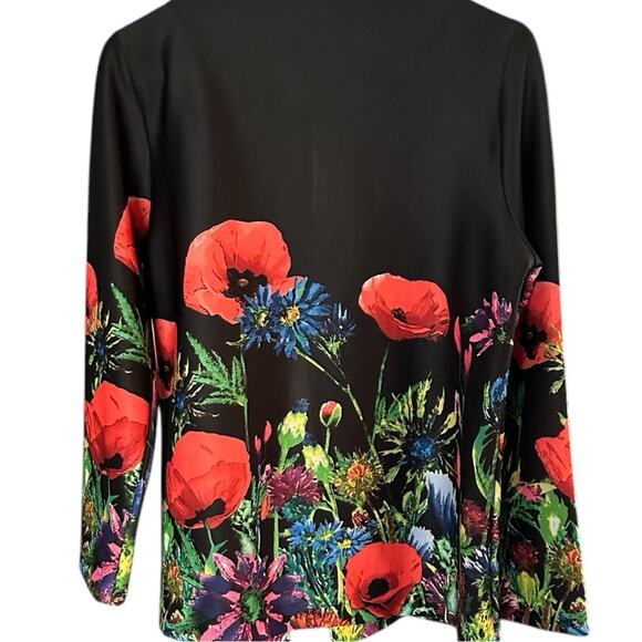 Peck & Peck Light weight Gorgeous Poppy Floral Flower Jacket Size Small - Picture 4 of 4